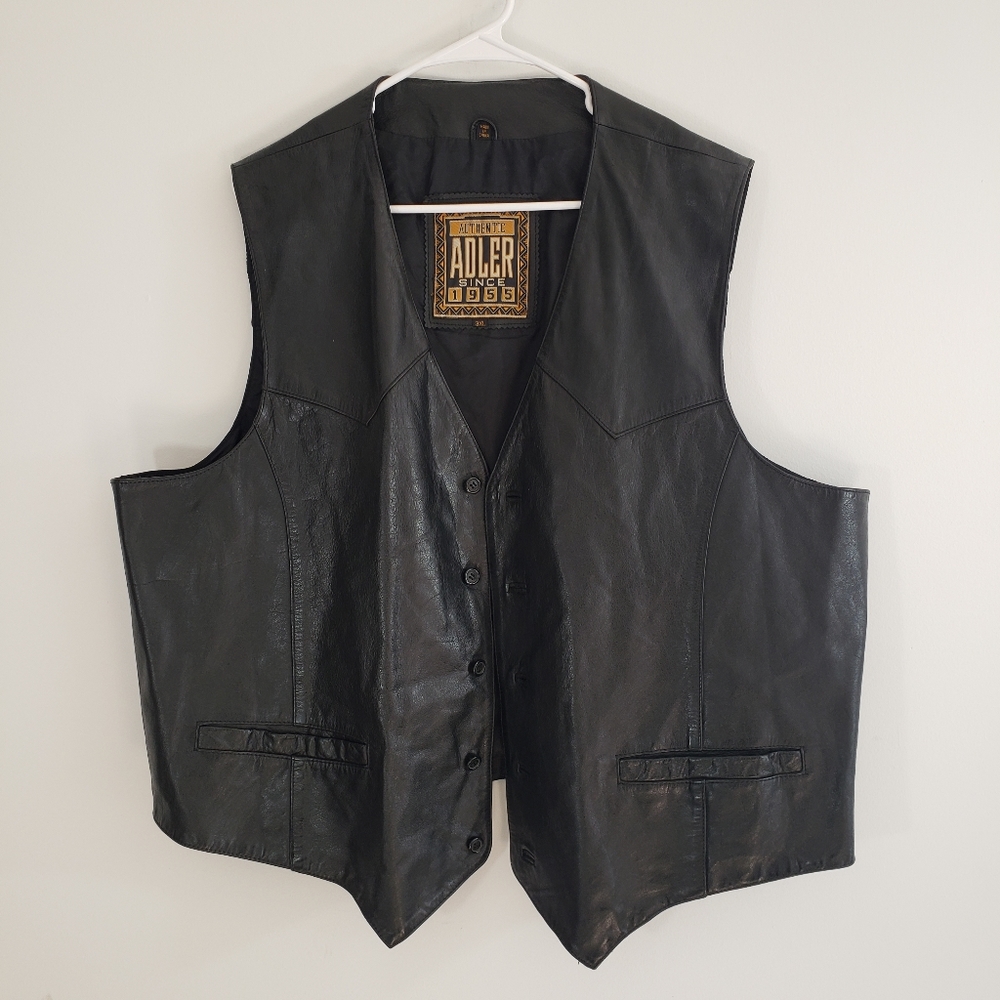 Authentic Adler Since 1955 leather vest size 3xl